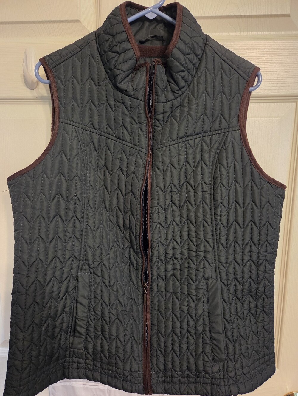 Weatherproof BRAND 1X Quilted Sleeveless Vest - Olive Green